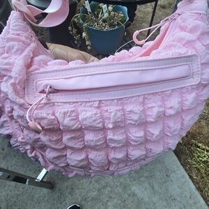 Pink Textured Women's Bag